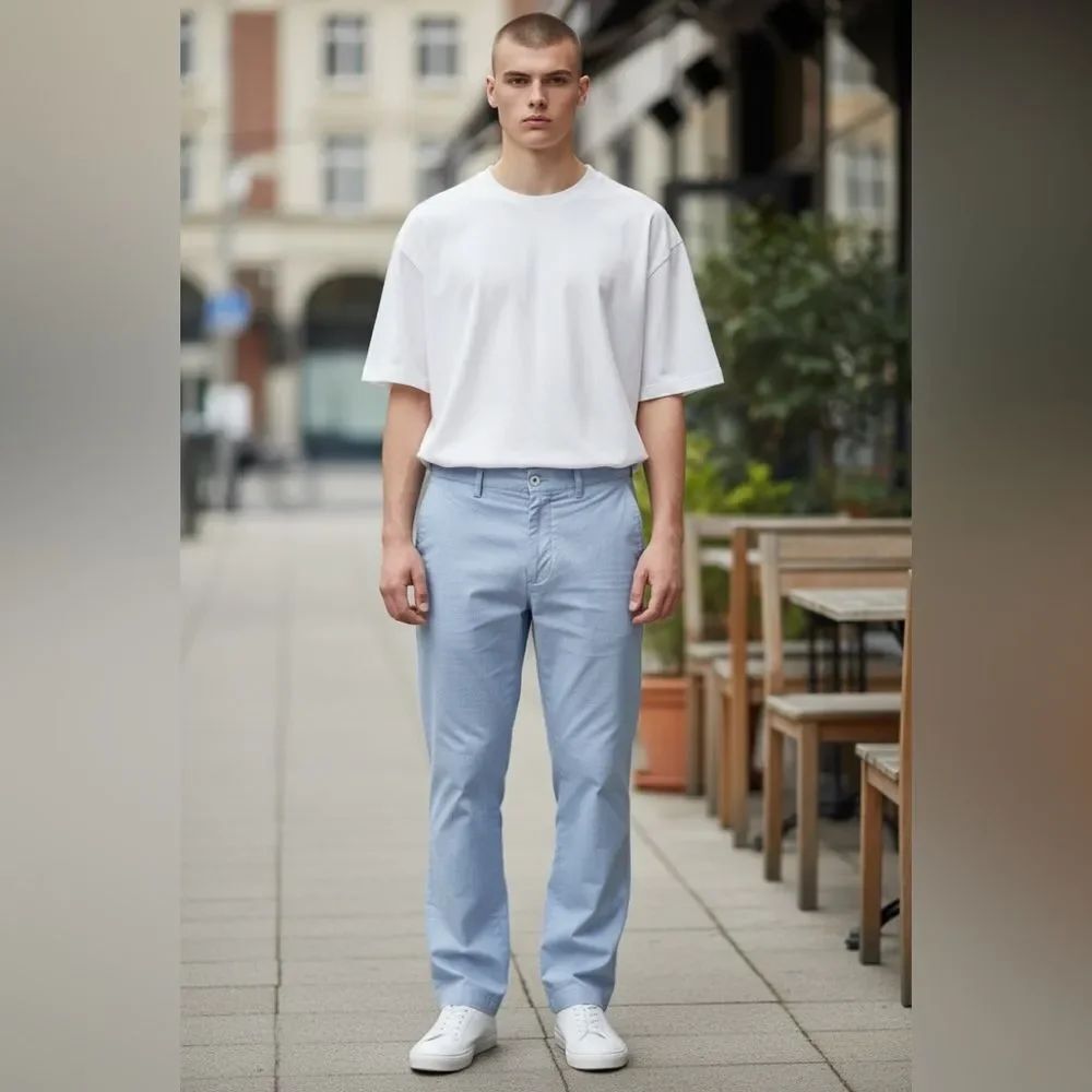 Polo By Ralph Lauren Cotton High Rise Straight Leg Chino Pants Blue Size 32/30
